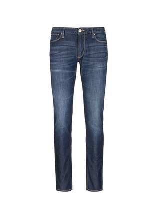 Main View - Click To Enlarge - ARMANI COLLEZIONI - Slim fit wash jeans