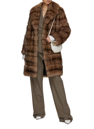Figure View - Click To Enlarge - YVES SALOMON - Exaggerated Lapel Sable Fur Coat