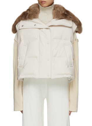 Main View - Click To Enlarge - YVES SALOMON - Sable Fur Collar Puffer Gilet