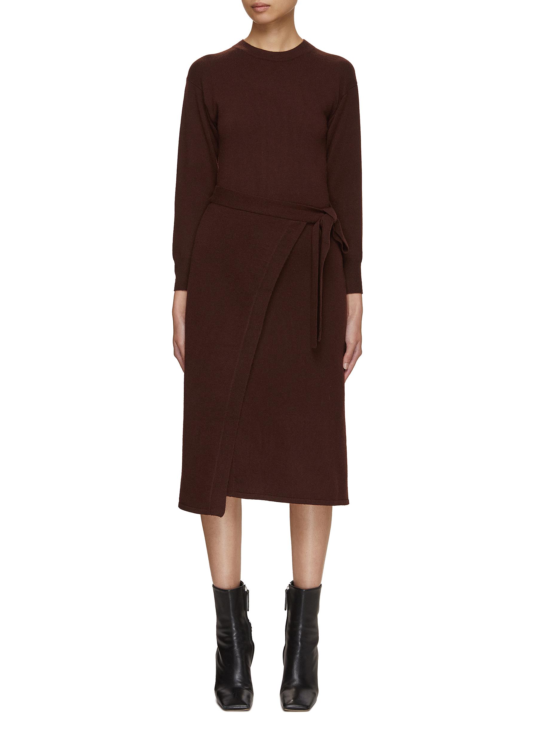 Belted Wool Cashmere Knit Dress