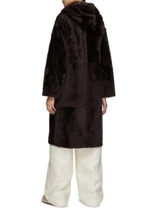 Back View - Click To Enlarge - YVES SALOMON - Hooded Shearling Coat