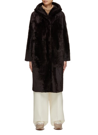 Main View - Click To Enlarge - YVES SALOMON - Hooded Shearling Coat