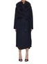 Main View - Click To Enlarge - YVES SALOMON - Belted Fur Collar Wool Cashmere Knit Coat