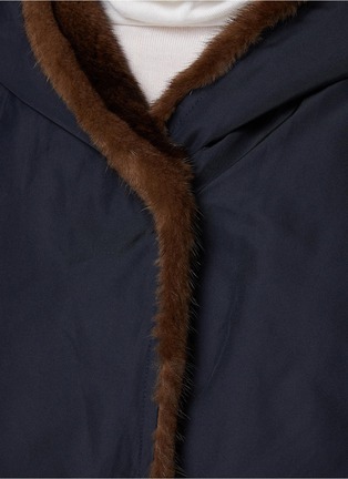  - YVES SALOMON - Mink Fur Trim Reversible Fur Puffer Jacker