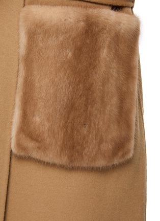  - YVES SALOMON - Reversible Mink Collar Belted Wool Coat
