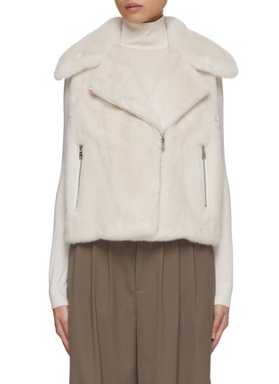 Main View - Click To Enlarge - YVES SALOMON - Mink Fur Biker Gilet