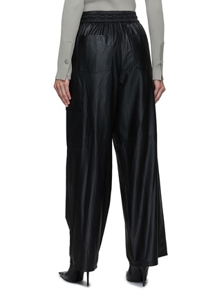 Back View - Click To Enlarge - YVES SALOMON - Wide Leg Lambskin Cargo Trousers