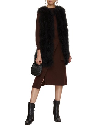 Figure View - Click To Enlarge - YVES SALOMON - Belted Wool Cashmere Knit Dress