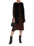 Figure View - Click To Enlarge - YVES SALOMON - Belted Wool Cashmere Knit Dress