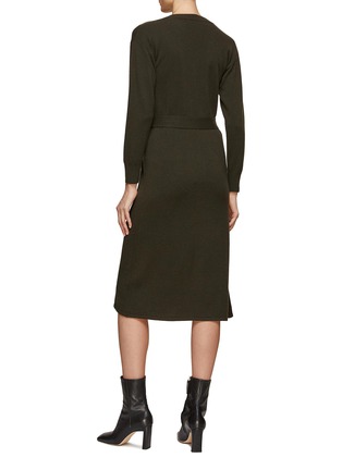 Back View - Click To Enlarge - YVES SALOMON - Belted Wrap Dress