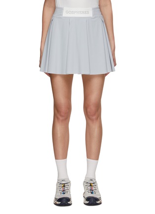 Main View - Click To Enlarge - GOSPHERES - Logo Waistband Pleated Tennis Skirt