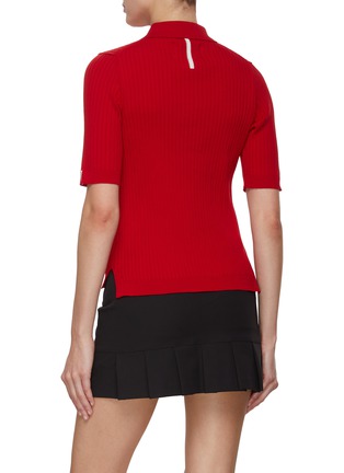 Back View - Click To Enlarge - GOSPHERES - Ribbed Knit Polo Shirt