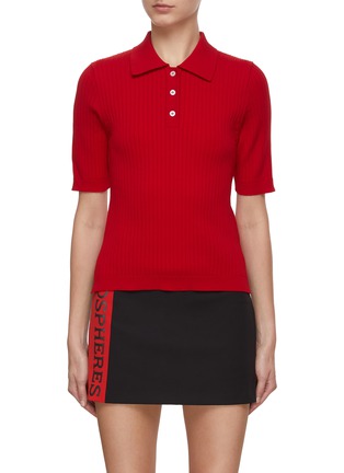 Main View - Click To Enlarge - GOSPHERES - Ribbed Knit Polo Shirt
