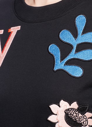 Detail View - Click To Enlarge - VICTORIA, VICTORIA BECKHAM - Logo appliqué cotton sweatshirt
