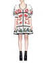 Main View - Click To Enlarge - ALEXANDER MCQUEEN - Floral tablecloth print cotton peplum dress