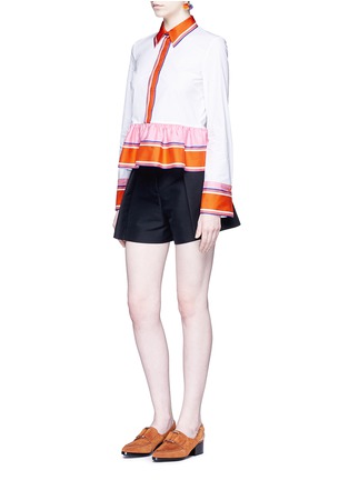 Figure View - Click To Enlarge - EMILIO PUCCI - Floral silk scarf belt shorts