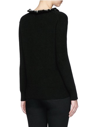 Back View - Click To Enlarge - ALEXANDER MCQUEEN - Crochet trim cashmere sweater