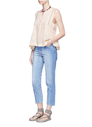 Figure View - Click To Enlarge - ISABEL MARANT ÉTOILE - 'Clancy' staggered cuff cropped denim pants