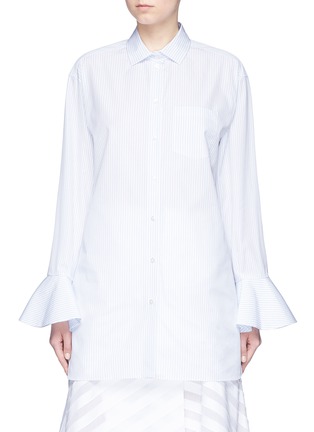 Main View - Click To Enlarge - VALENTINO GARAVANI - Bell cuff stripe cotton poplin shirt