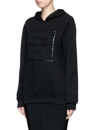 Front View - Click To Enlarge - OPENING CEREMONY - 'Gel Box' logo print fleece lined hoodie