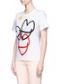 Front View - Click To Enlarge - PORTS 1961 - Lips print cotton T-shirt