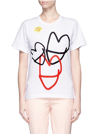 Main View - Click To Enlarge - PORTS 1961 - Lips print cotton T-shirt