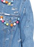 Detail View - Click To Enlarge - FORTE COUTURE - Pompom ripped cotton denim jacket