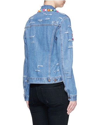 Back View - Click To Enlarge - FORTE COUTURE - Pompom ripped cotton denim jacket