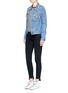Figure View - Click To Enlarge - FORTE COUTURE - Pompom ripped cotton denim jacket