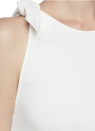 Detail View - Click To Enlarge - ACNE STUDIOS - 'Sail' knotted shoulder stretch crepe tunic dress