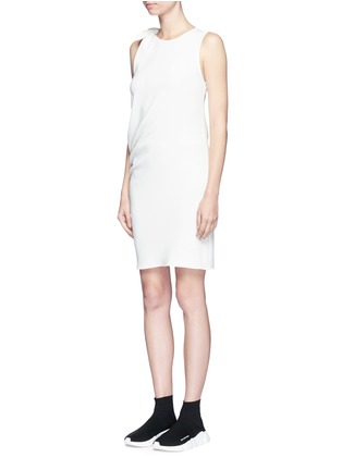 Front View - Click To Enlarge - ACNE STUDIOS - 'Sail' knotted shoulder stretch crepe tunic dress