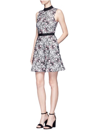 Figure View - Click To Enlarge - SELF-PORTRAIT - 'Nightshade' floral guipure lace flared midi dress