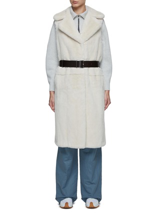 Main View - Click To Enlarge - YVES SALOMON - Mink Belted Gilet
