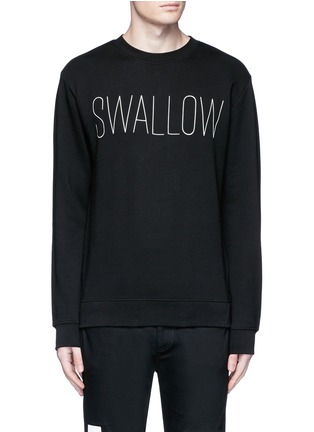Main View - Click To Enlarge - MC Q - 'SWALLOW' slogan print sweatshirt
