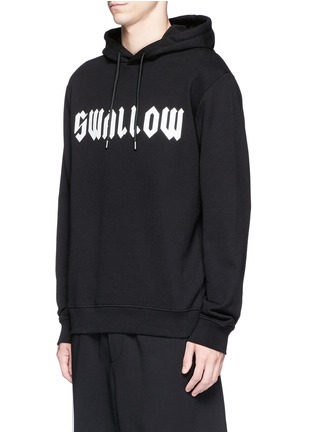 Front View - Click To Enlarge - MC Q - 'SWALLOW' gothic print hoodie