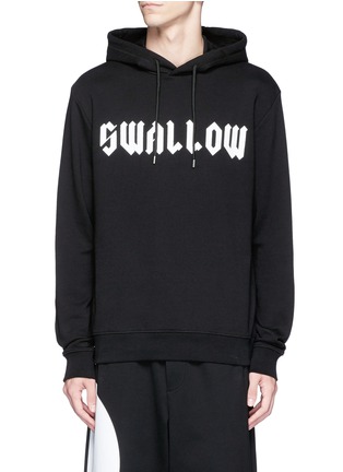 Main View - Click To Enlarge - MC Q - 'SWALLOW' gothic print hoodie