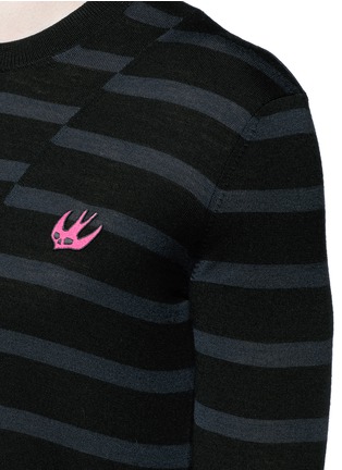 Detail View - Click To Enlarge - MC Q - Distorted stripe wool sweater