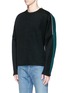 Front View - Click To Enlarge - MC Q - Zip shoulder cotton blend sweatshirt