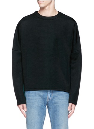 Main View - Click To Enlarge - MC Q - Zip shoulder cotton blend sweatshirt