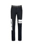 Main View - Click To Enlarge - MC Q - Leather waist painted stripe print strummer jeans