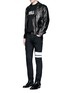 Figure View - Click To Enlarge - MC Q - Leather waist painted stripe print strummer jeans