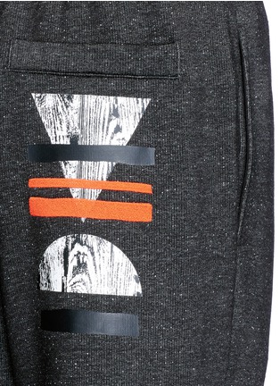 Detail View - Click To Enlarge - MC Q - Woodcut block print French terry sweatpants