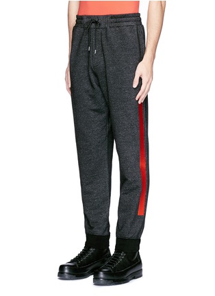 Front View - Click To Enlarge - MC Q - Woodcut block print French terry sweatpants