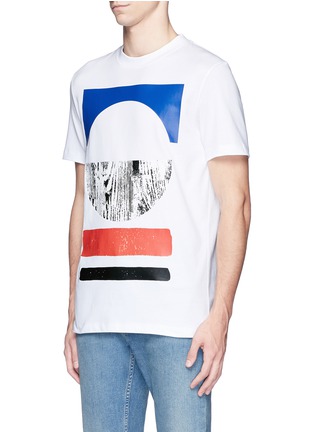 Front View - Click To Enlarge - MC Q - Tribal woodcut block print T-shirt