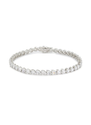 Main View - Click To Enlarge - HATTON LABS - Heart Tennis Sterling Silver Cubic Zirconia Bracelet