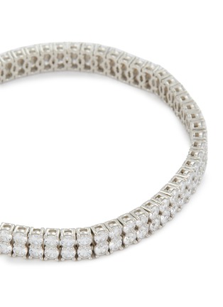 Detail View - Click To Enlarge - HATTON LABS - Double Tennis Sterling Silver Cubic Zirconia Bracelet