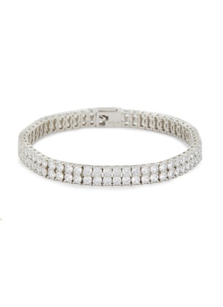 Main View - Click To Enlarge - HATTON LABS - Double Tennis Sterling Silver Cubic Zirconia Bracelet