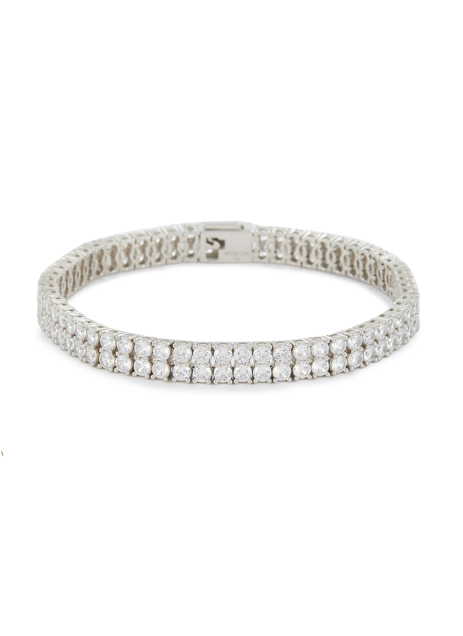 HATTON LABS Double Tennis Sterling Silver Cubic Zirconia