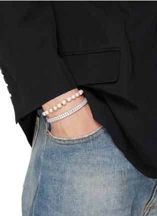 Figure View - Click To Enlarge - HATTON LABS - Double Tennis Sterling Silver Cubic Zirconia Bracelet