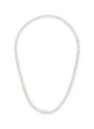 Main View - Click To Enlarge - HATTON LABS - Emerald Cut Tennis Sterling Silver Cubic Zirconia Chain Necklace